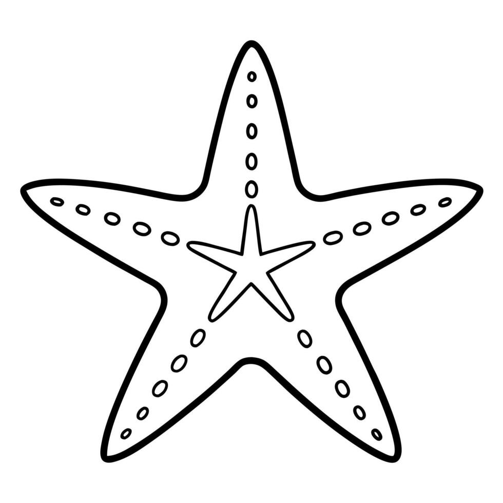star fish, illustration line art vector