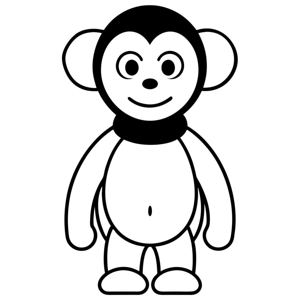 cheburashka, illustration line art vector