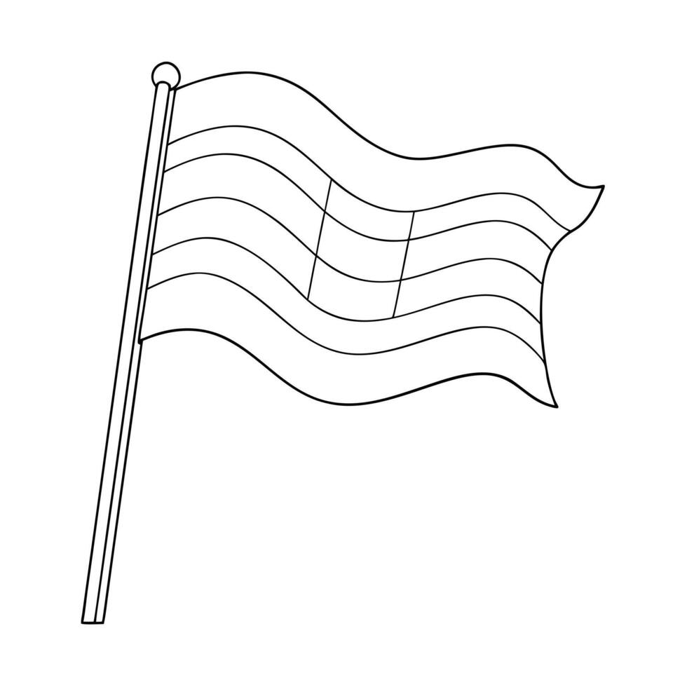 flag, illustration line art vector
