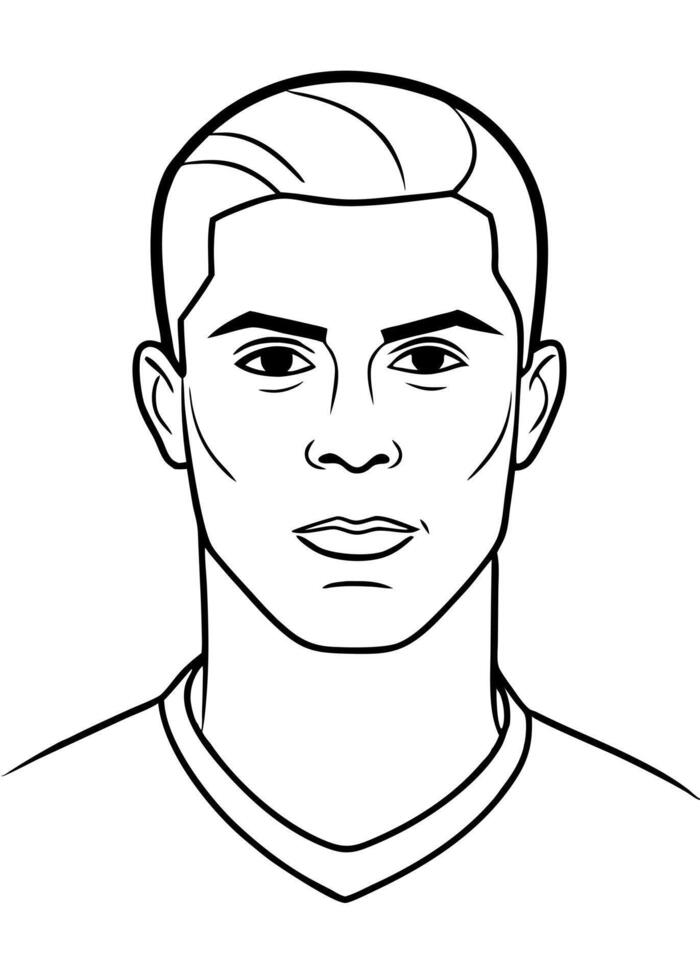 cristiano ronaldo, illustration line art vector