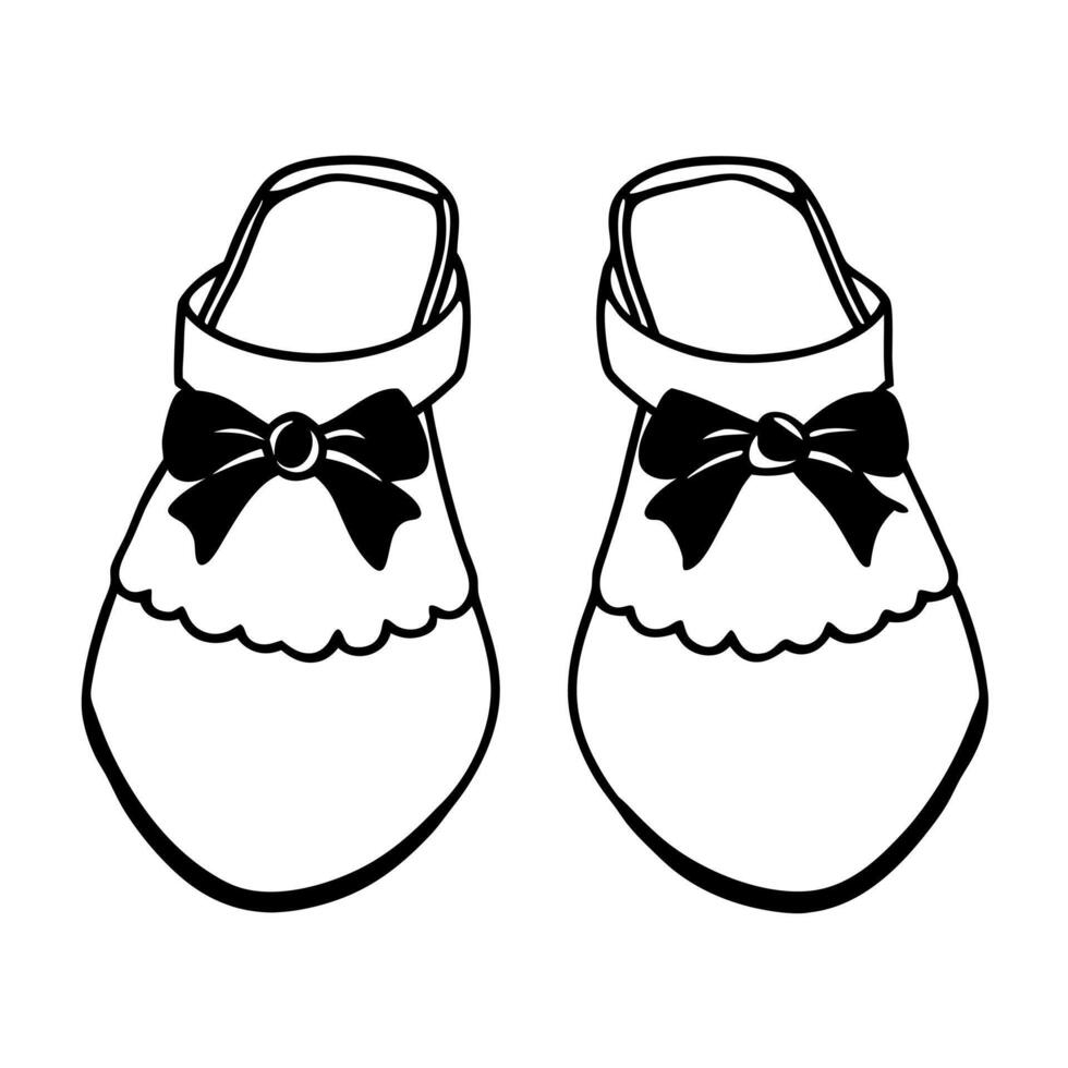 pantolets shoes, illustration line art vector