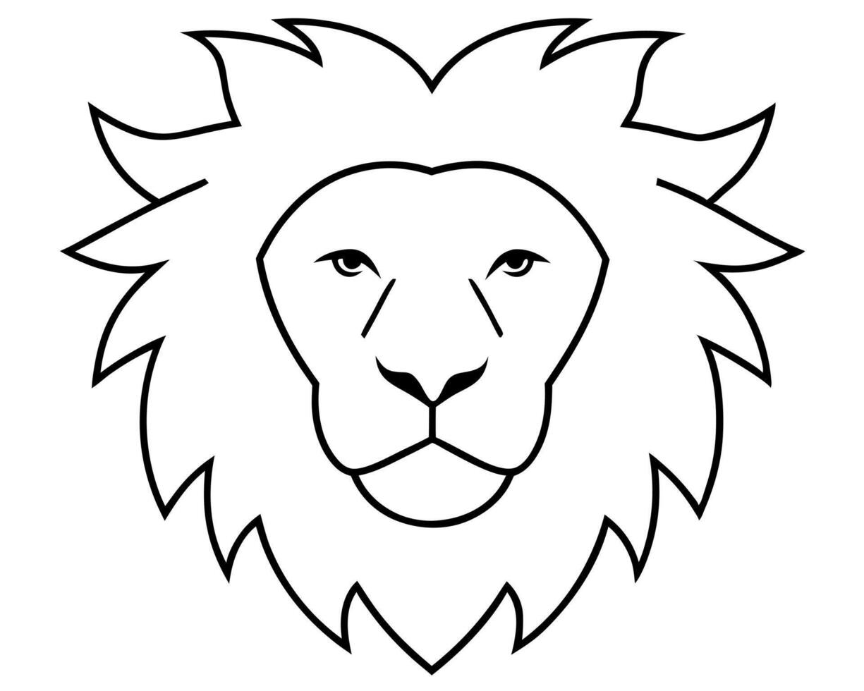 face of a lion transmitting power, illustration line art vector
