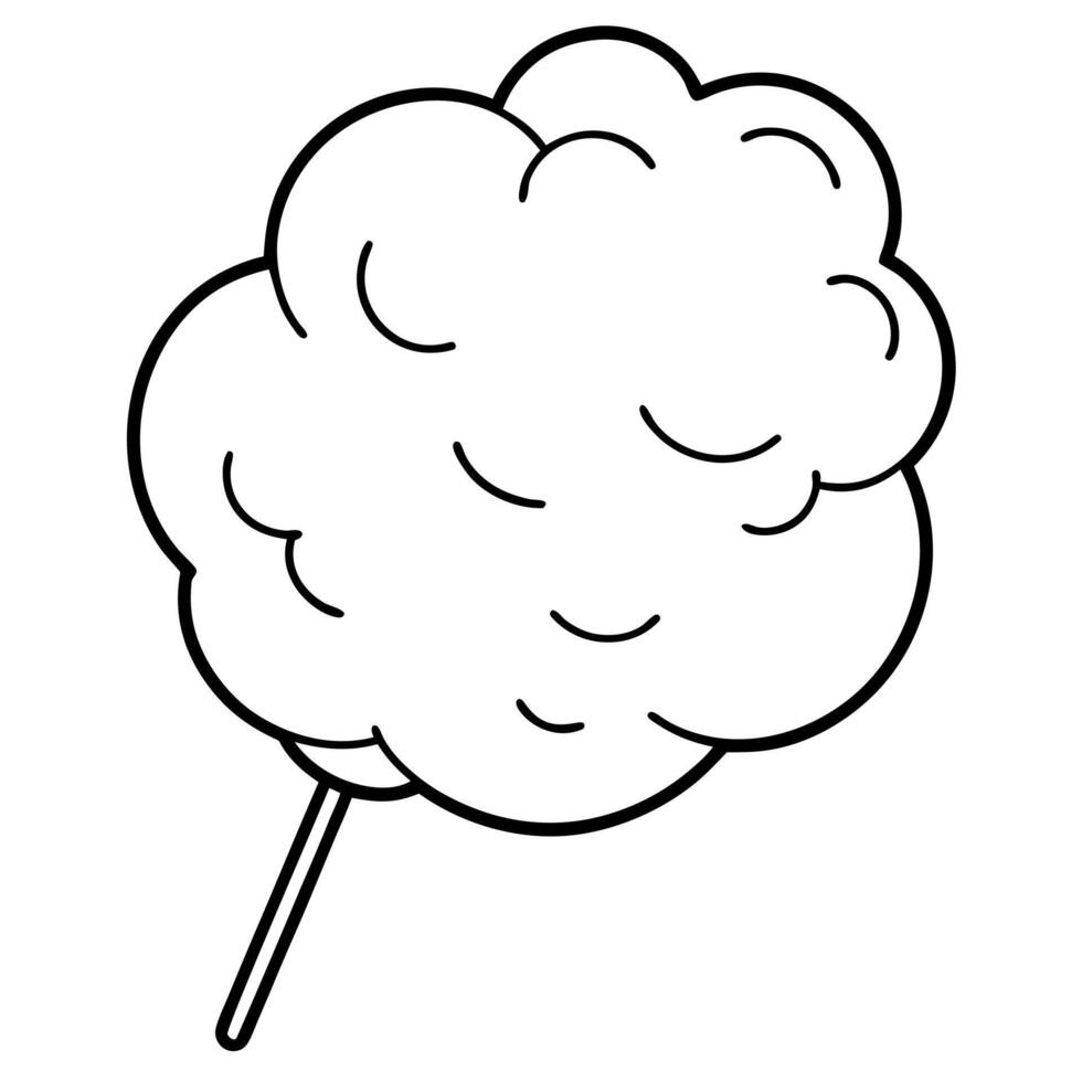 cartoon cotton candy, illustration line art vector