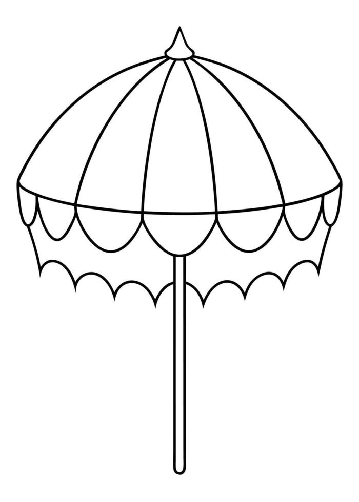 a coloring page of an canopy with no color just black lines, illustration line art vector