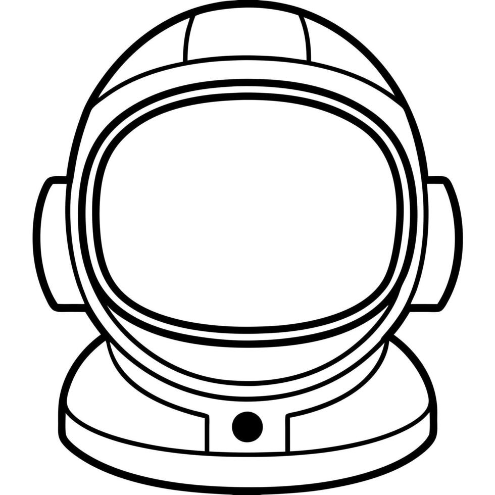 astronaut helmet, illustration line art vector