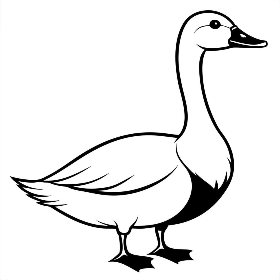 duck, illustration line art vector