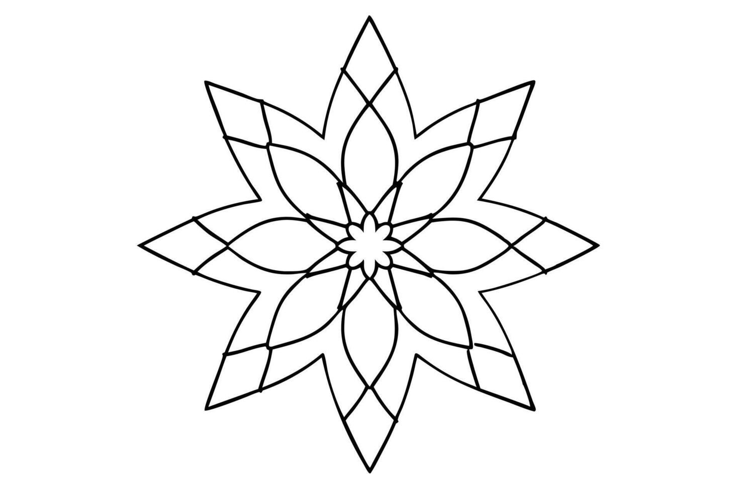 a mandala based on the pointed shapes of arrowheads arrange the arrowheads in a symmetrical, vector