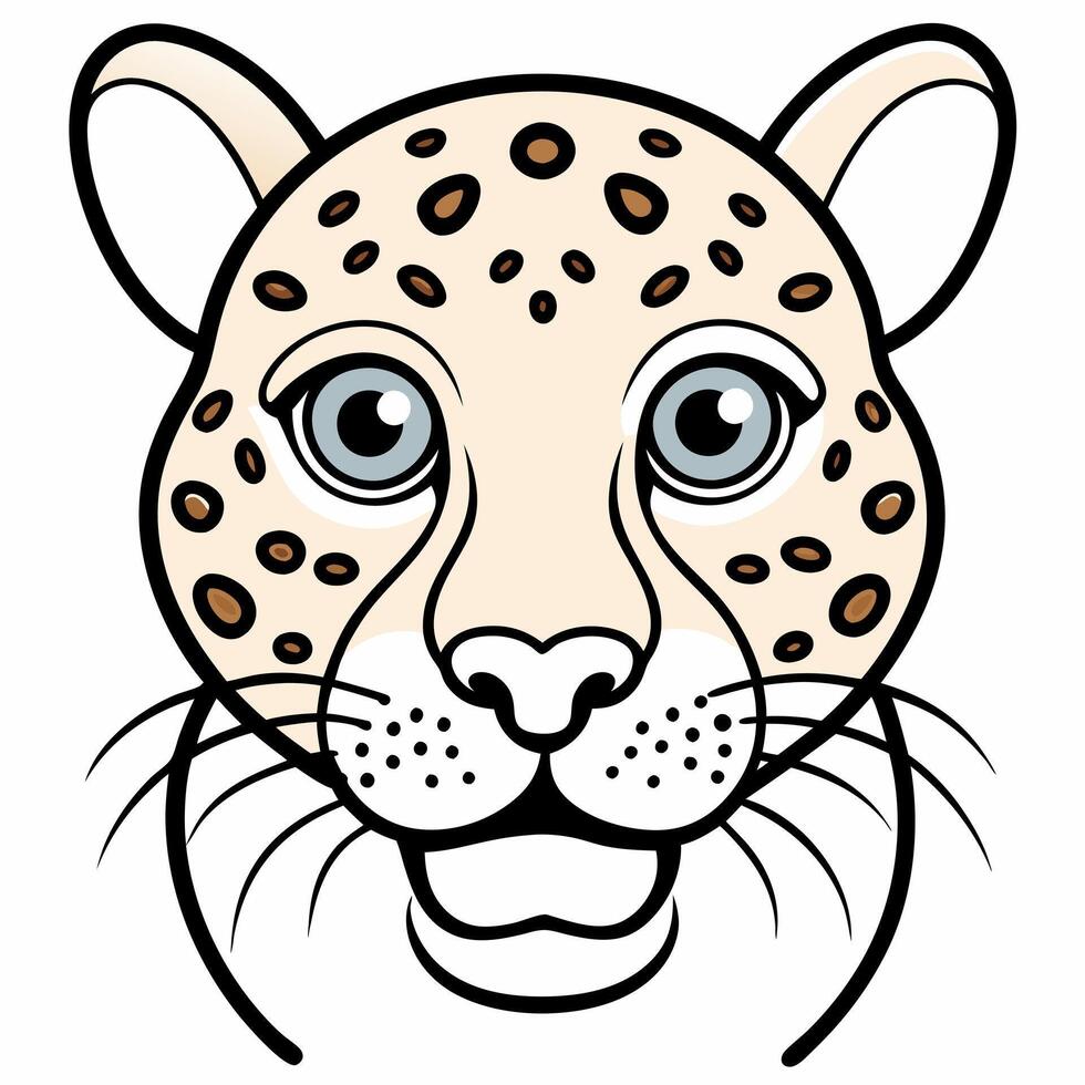 face only of a cute brazilian panthera onca with 08mm line thickness no need for many details or vector