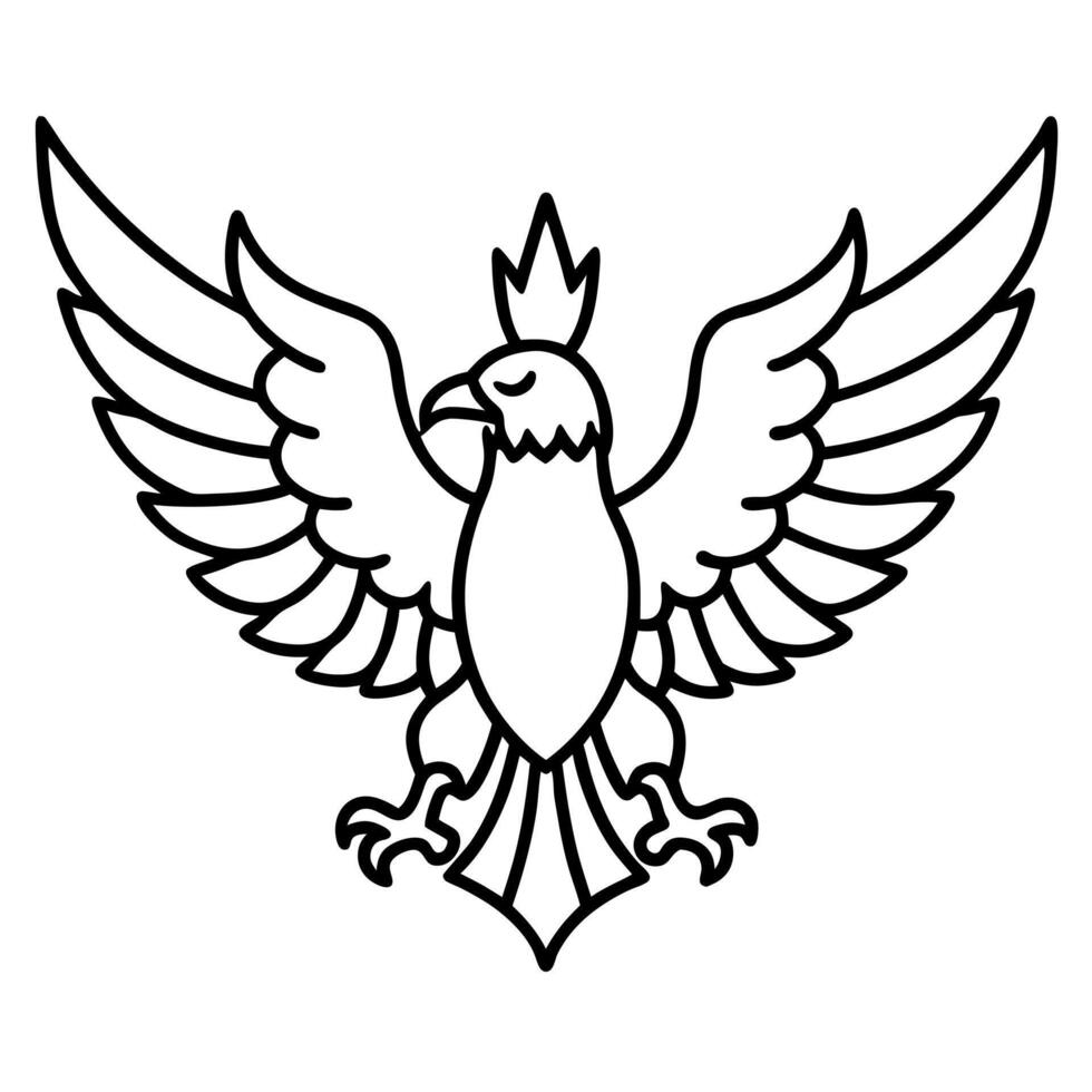 lambang garuda pancasila, illustration line art vector