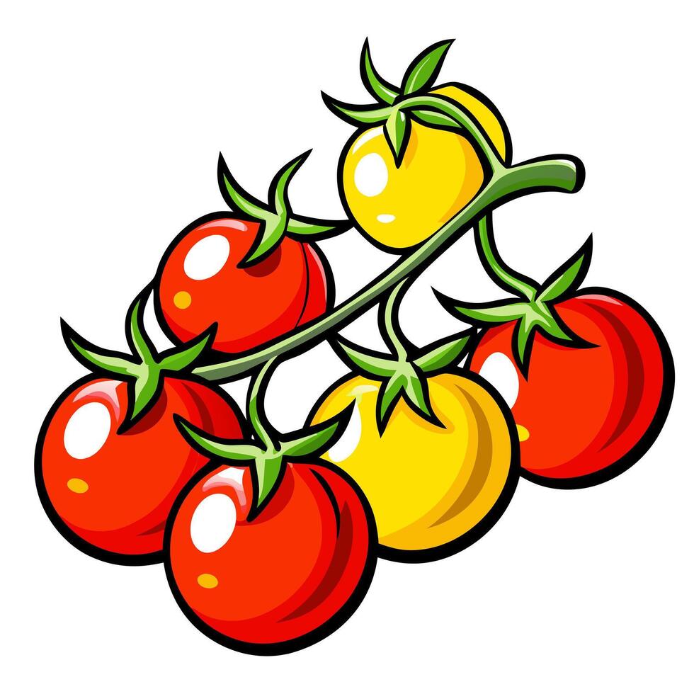 a delightful illustration of cherry grape tomatoes on a crisp white background illustrate a vector