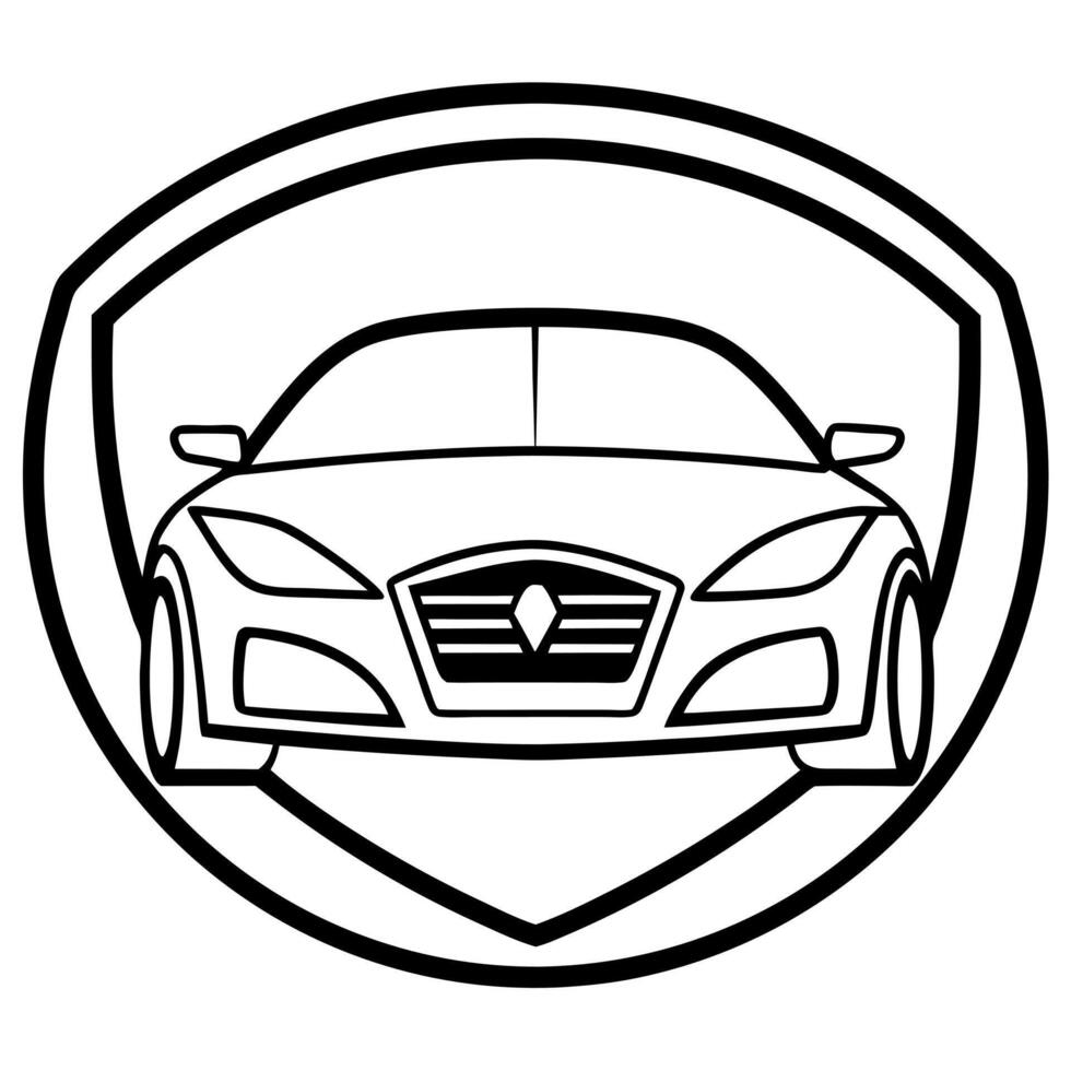 car logo, illustration line art vector