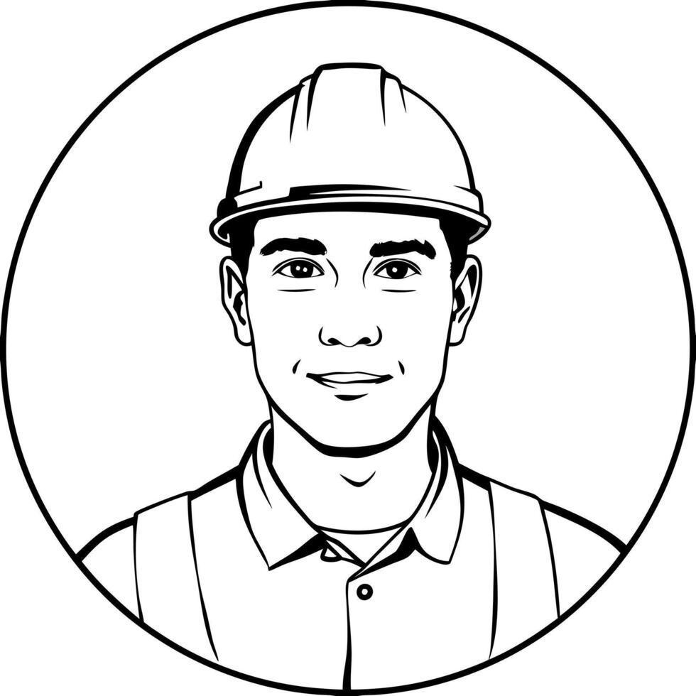 worker, illustration line art vector