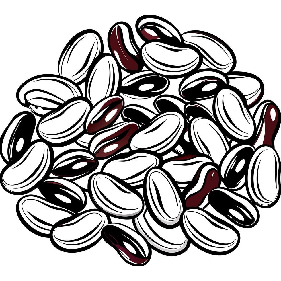 a detailed illustration of kidney beans on a crisp white background showcase a variety of vector