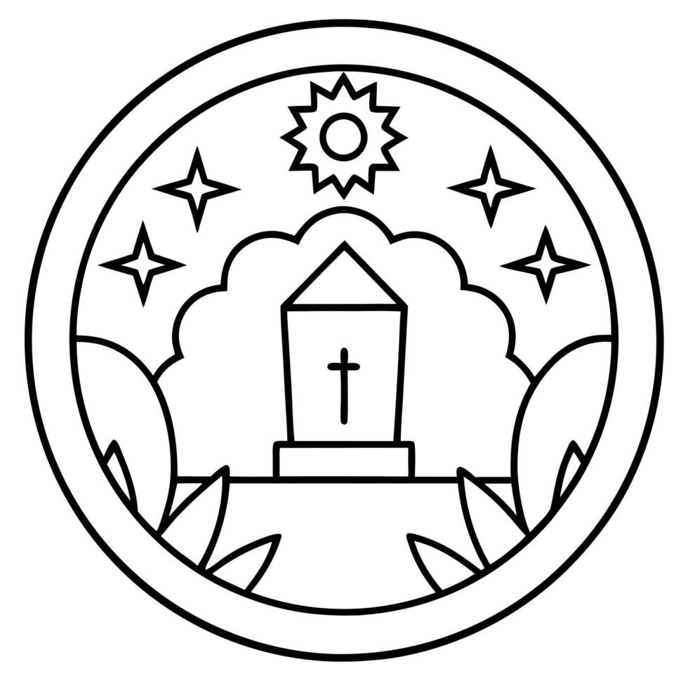 graveyard mandala, illustration line art vector
