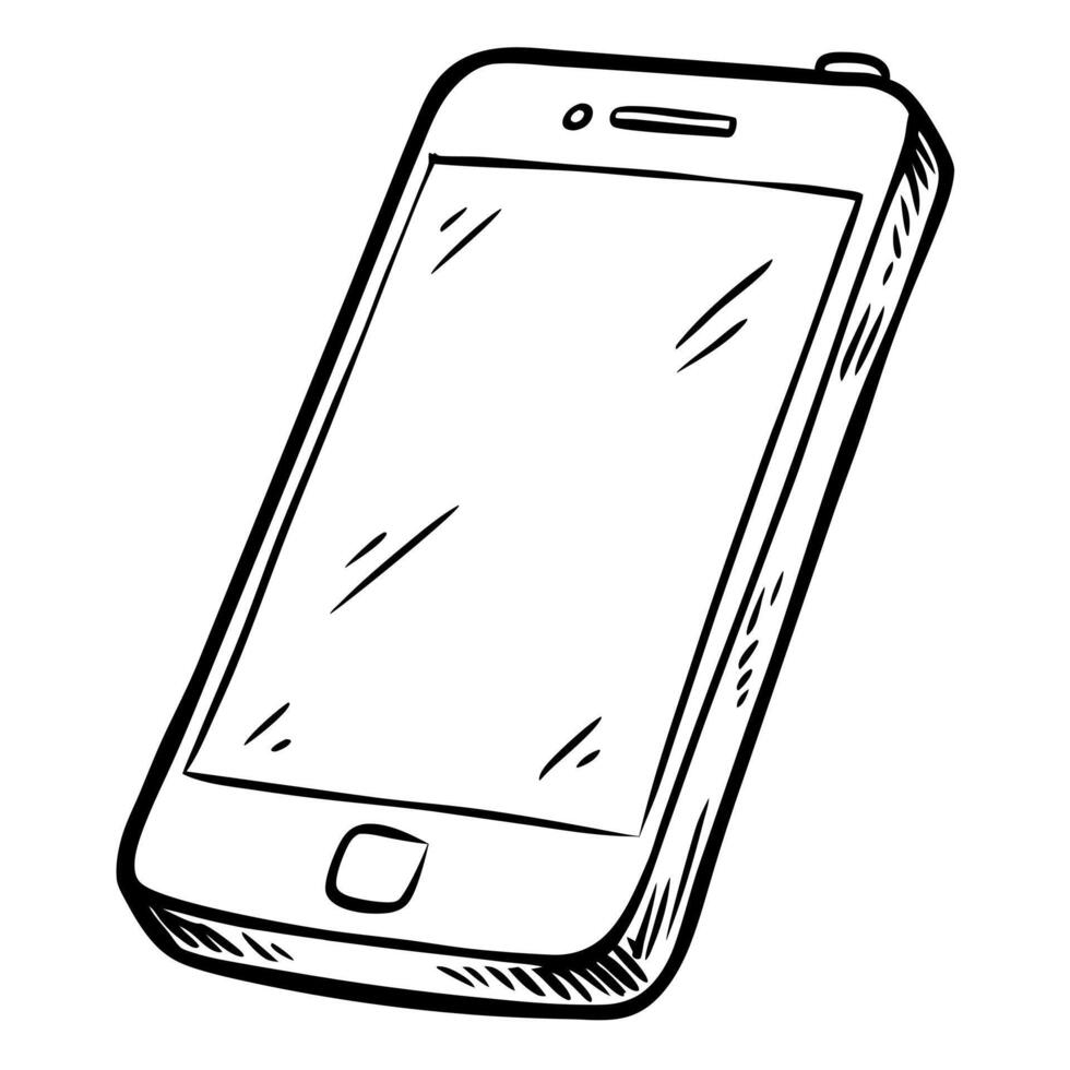smartphone, illustration line art vector