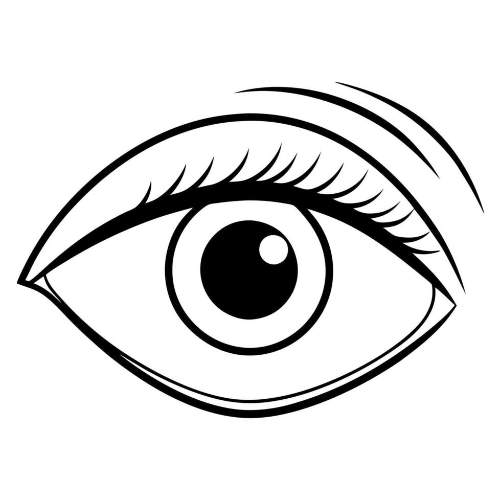 human eye, illustration line art vector