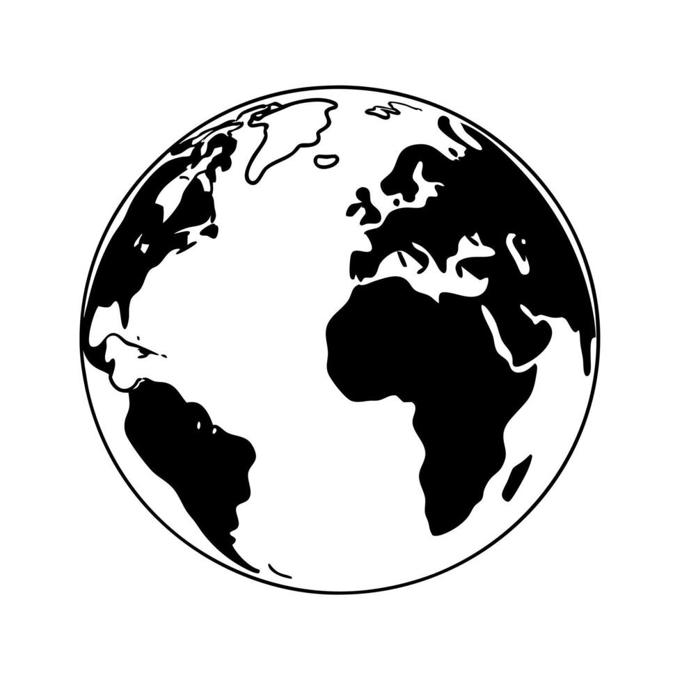 world, illustration line art vector