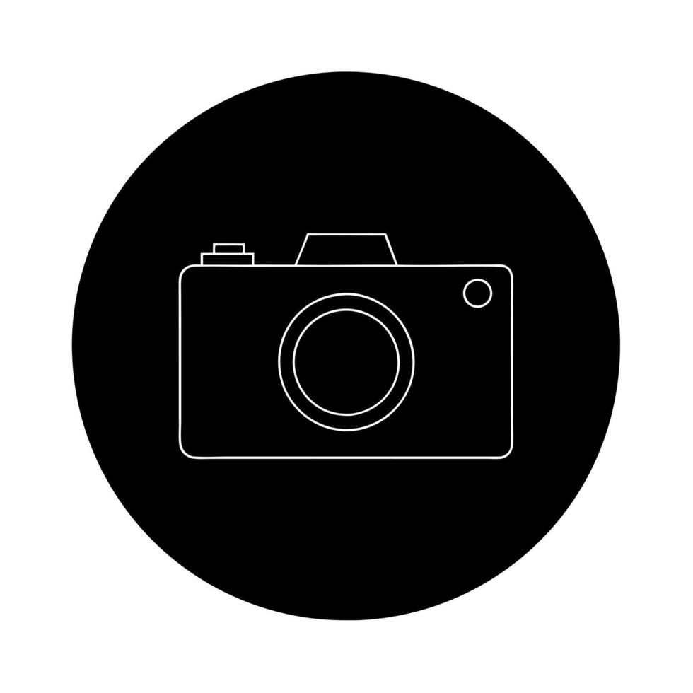 retro camera for movie making, illustration line art vector