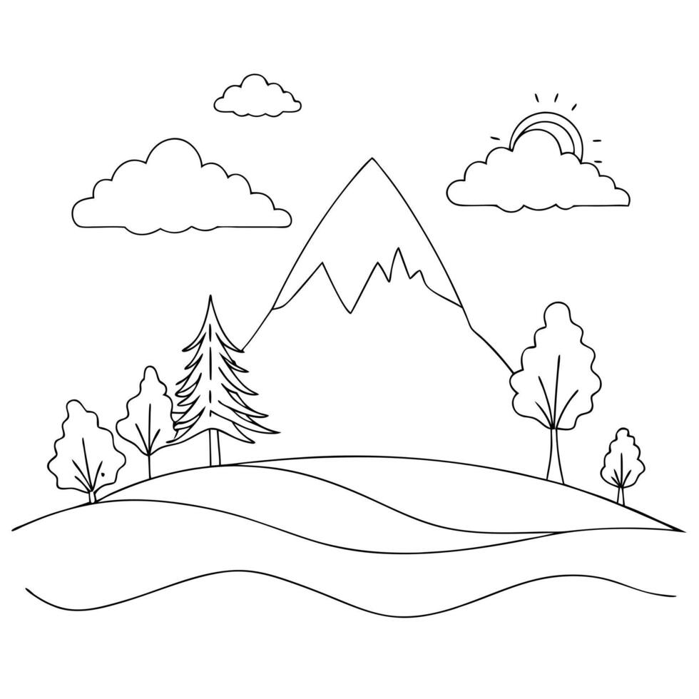 environment, illustration line art vector