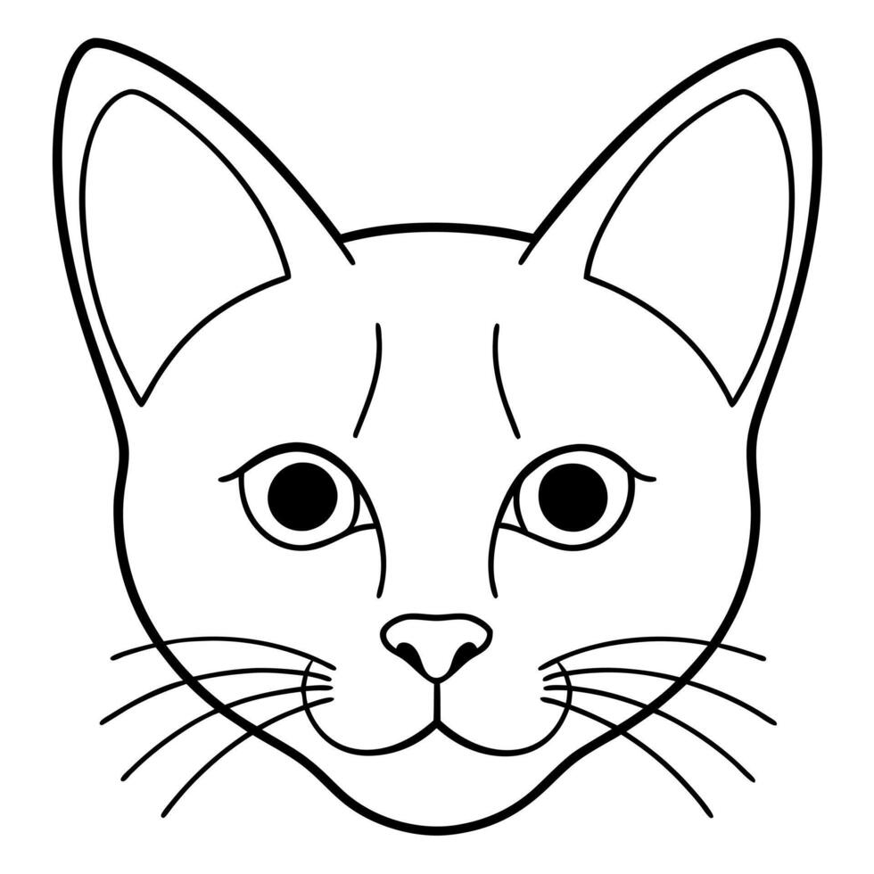 cat face, illustration line art vector