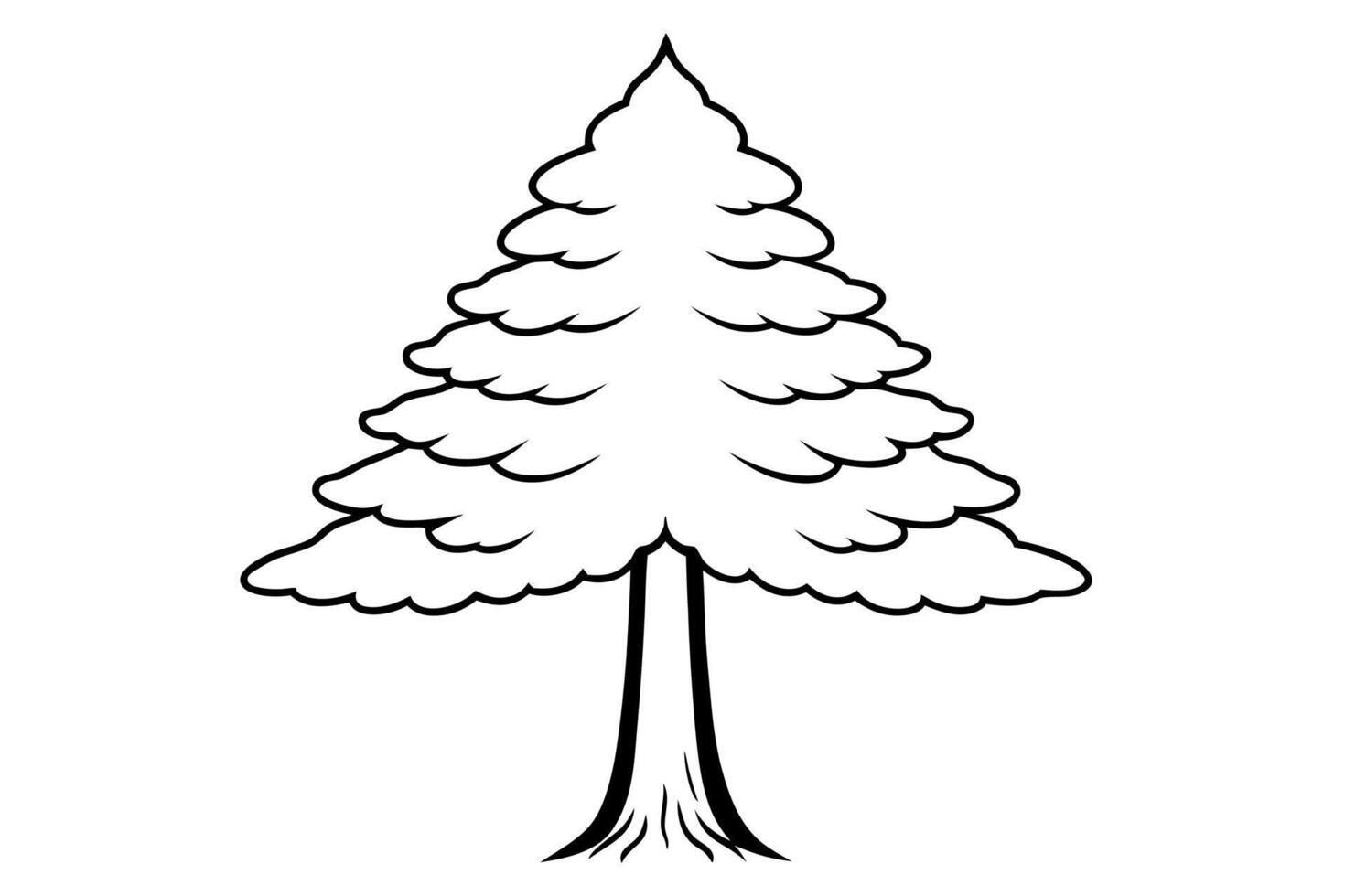 sequoia, illustration line art vector