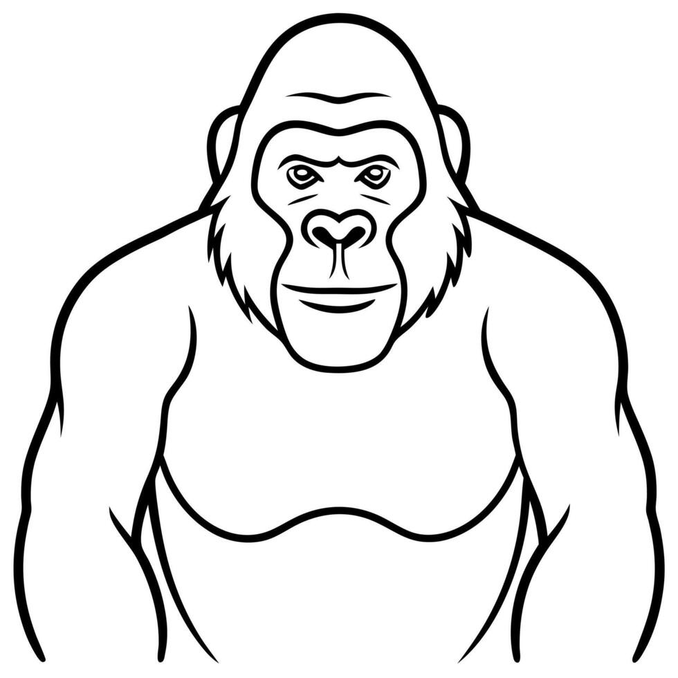 gorilla, illustration line art vector
