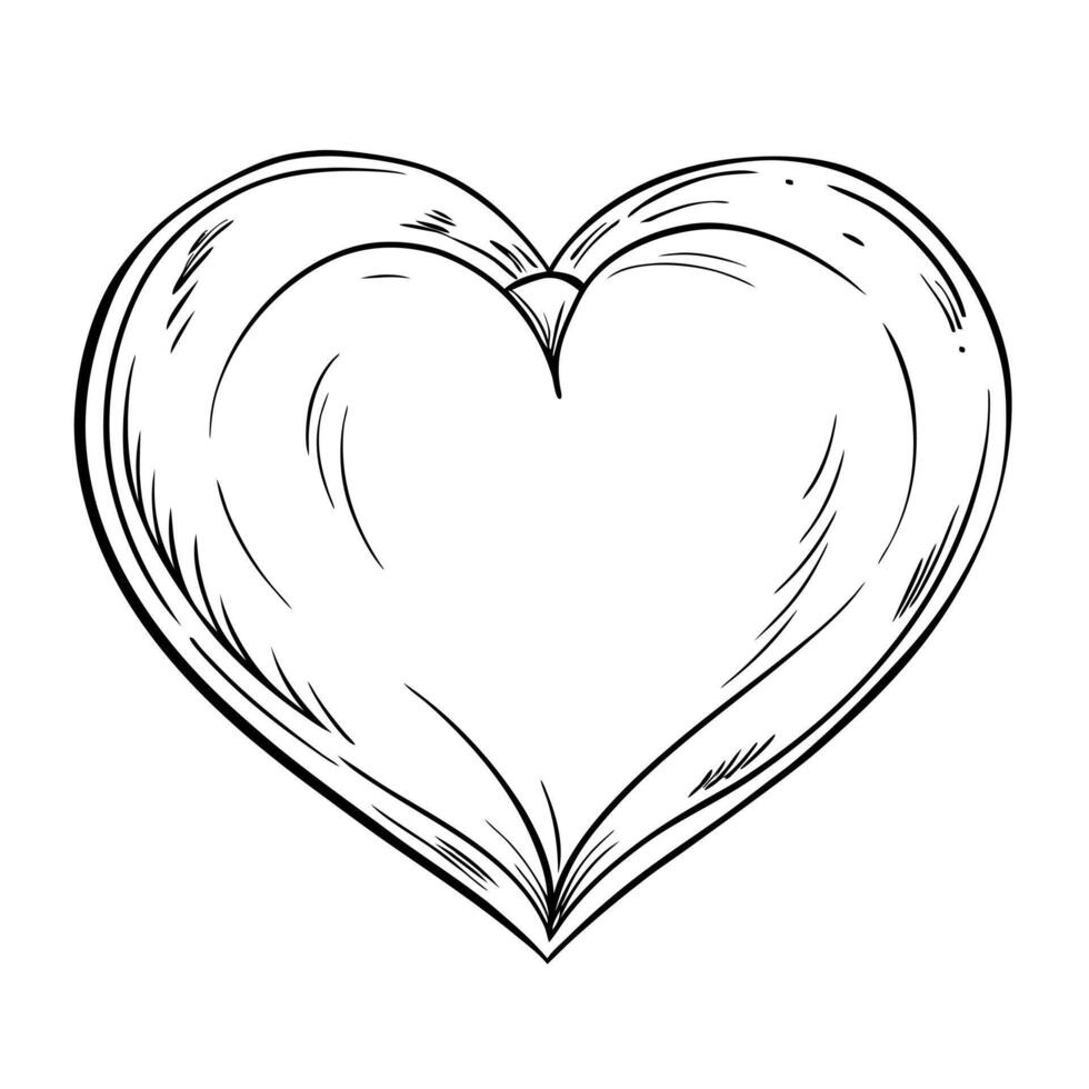 hearts, illustration line art vector