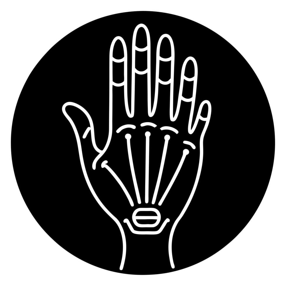 icon x-ray examination of the hand, illustration line art vector