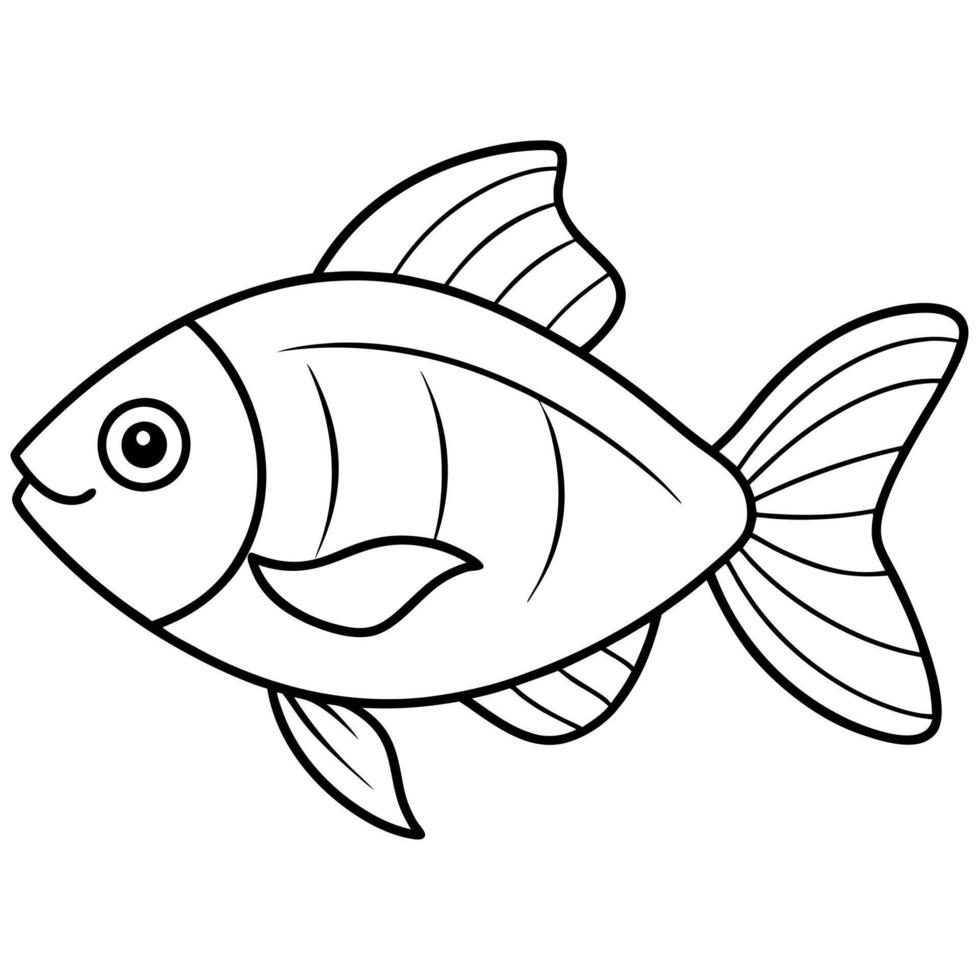 fish, illustration line art vector