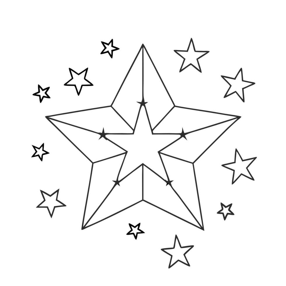 stars, illustration line art vector