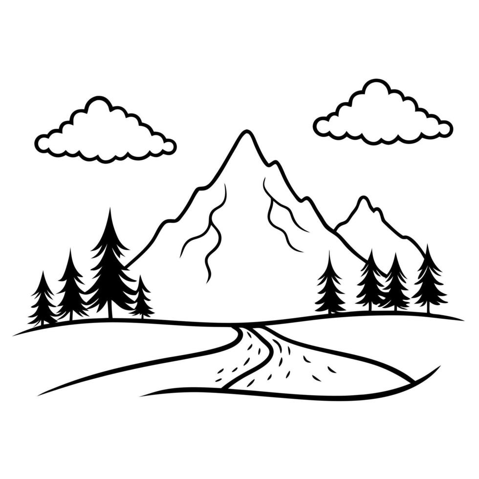natural, illustration line art vector