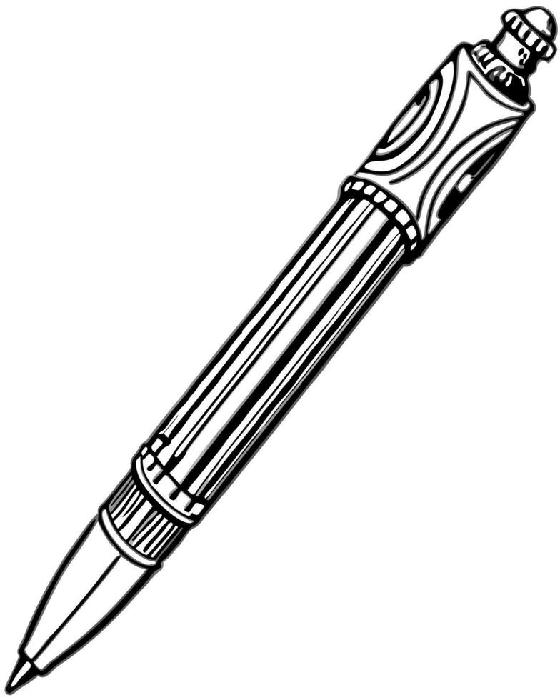 a detailed pen, illustration line art vector