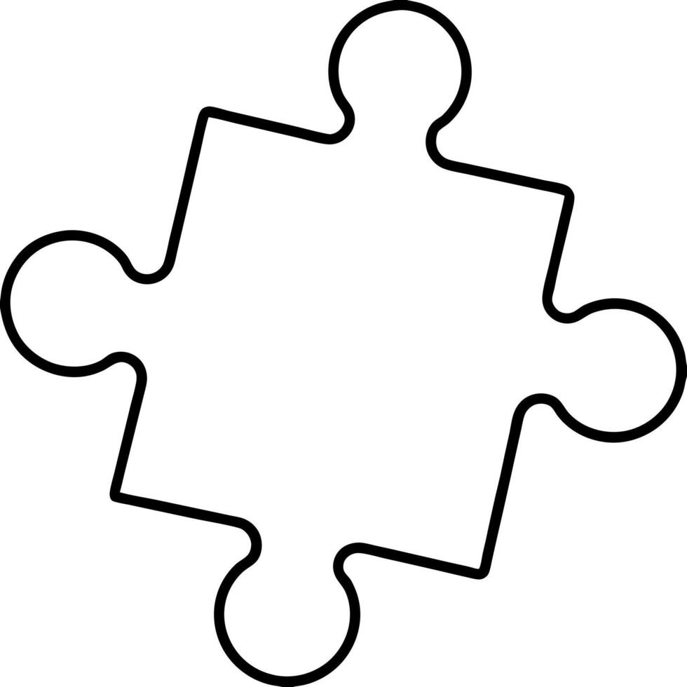 puzzle piece, illustration line art vector