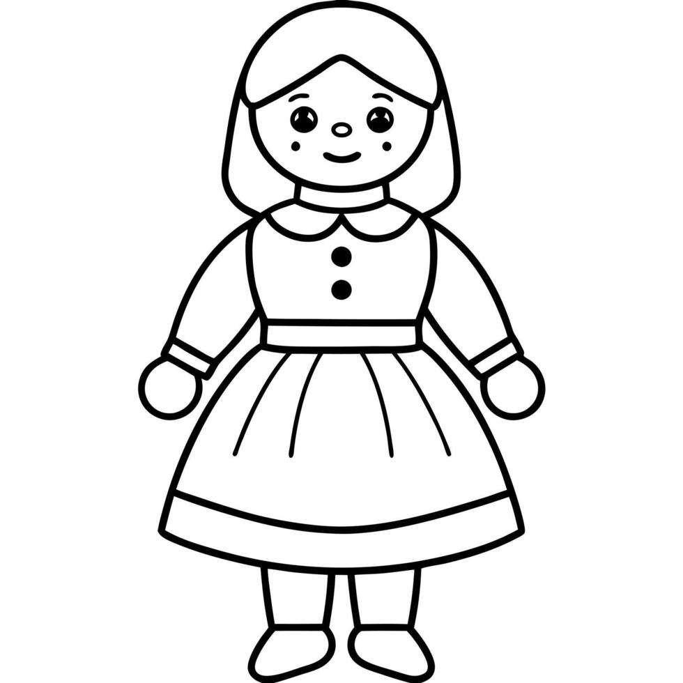doll, illustration line art vector