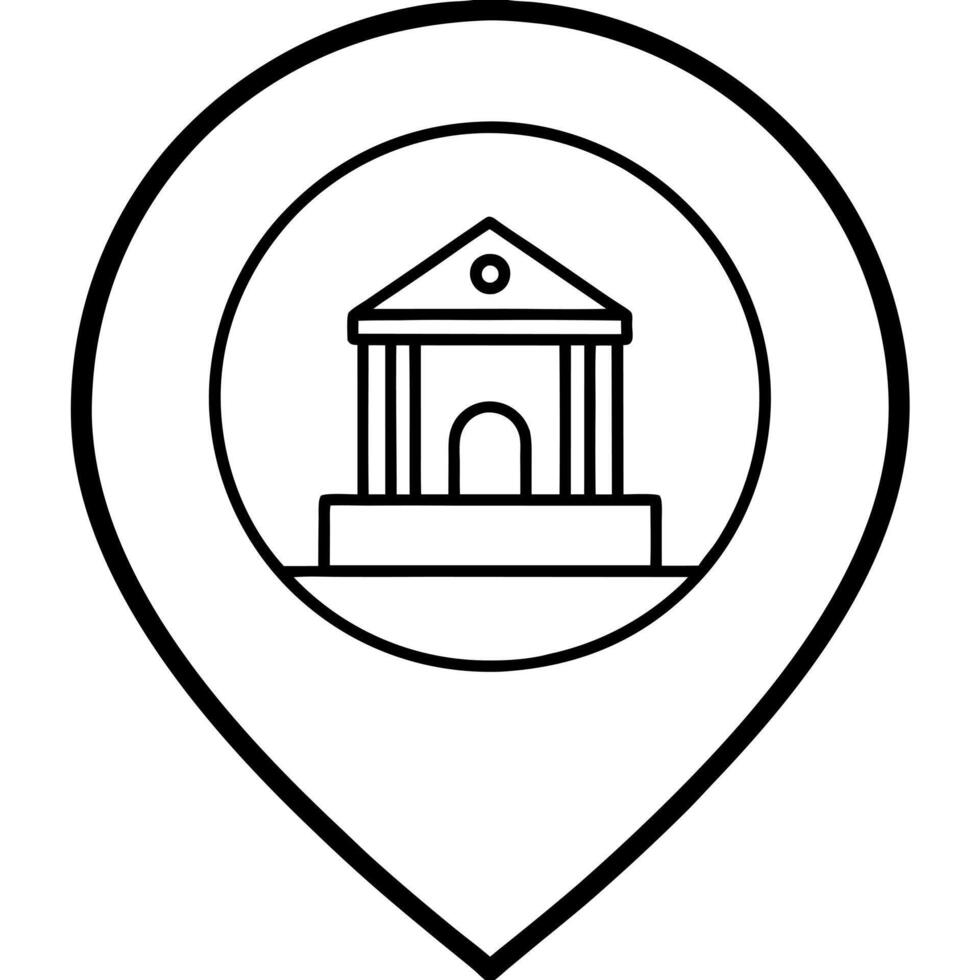 location icon line art illustation, illustration line art vector