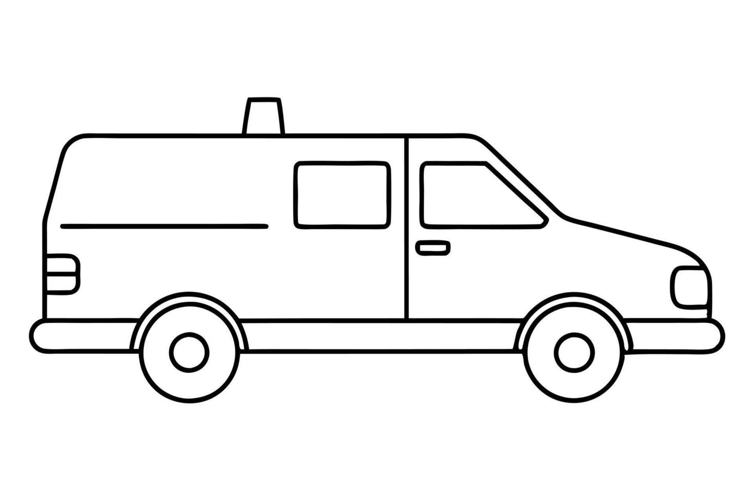ambulance line art illustration, illustration line art vector