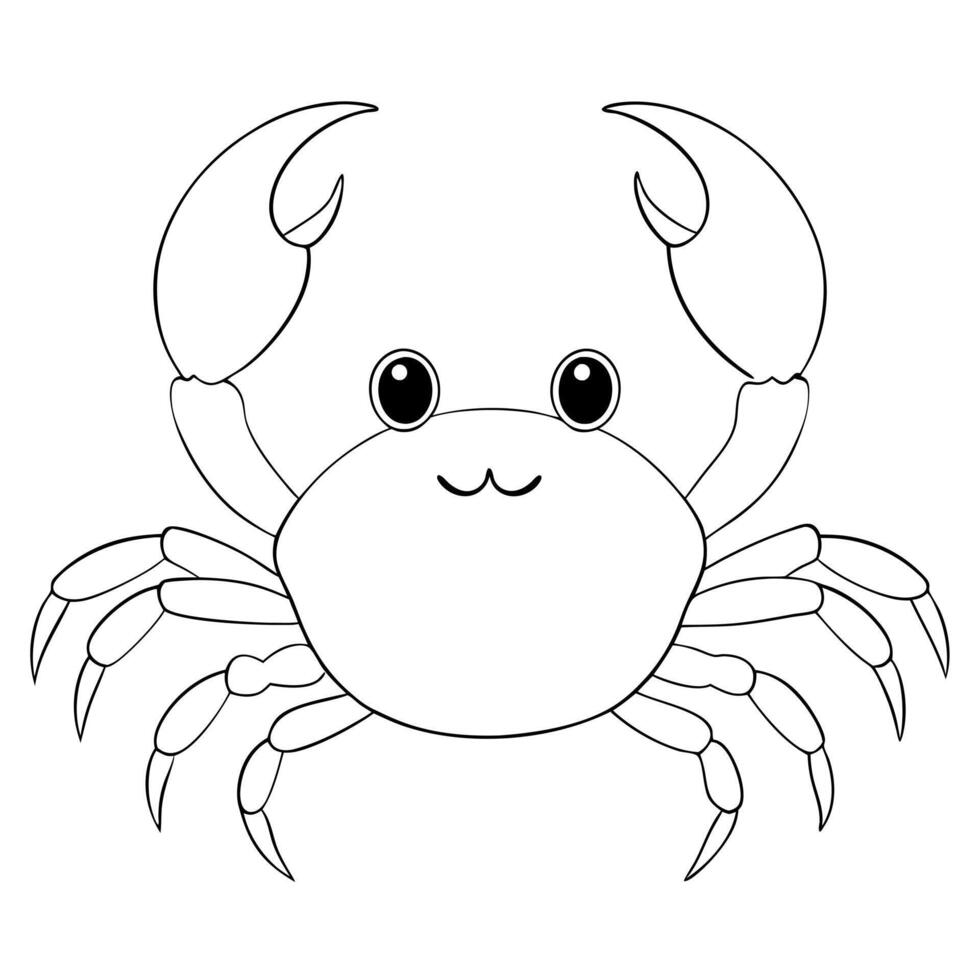 small crab, illustration line art vector