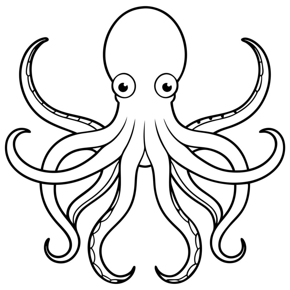 octopas, illustration line art vector