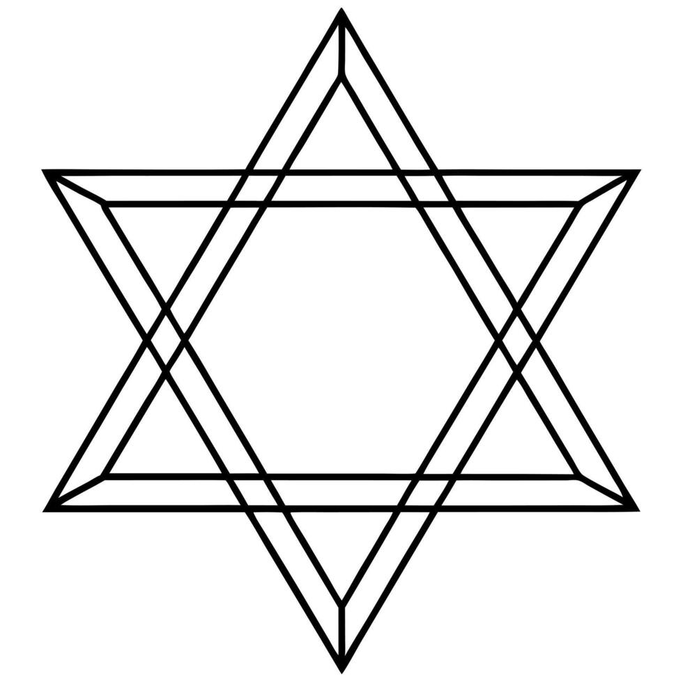 star of david, illustration line art vector