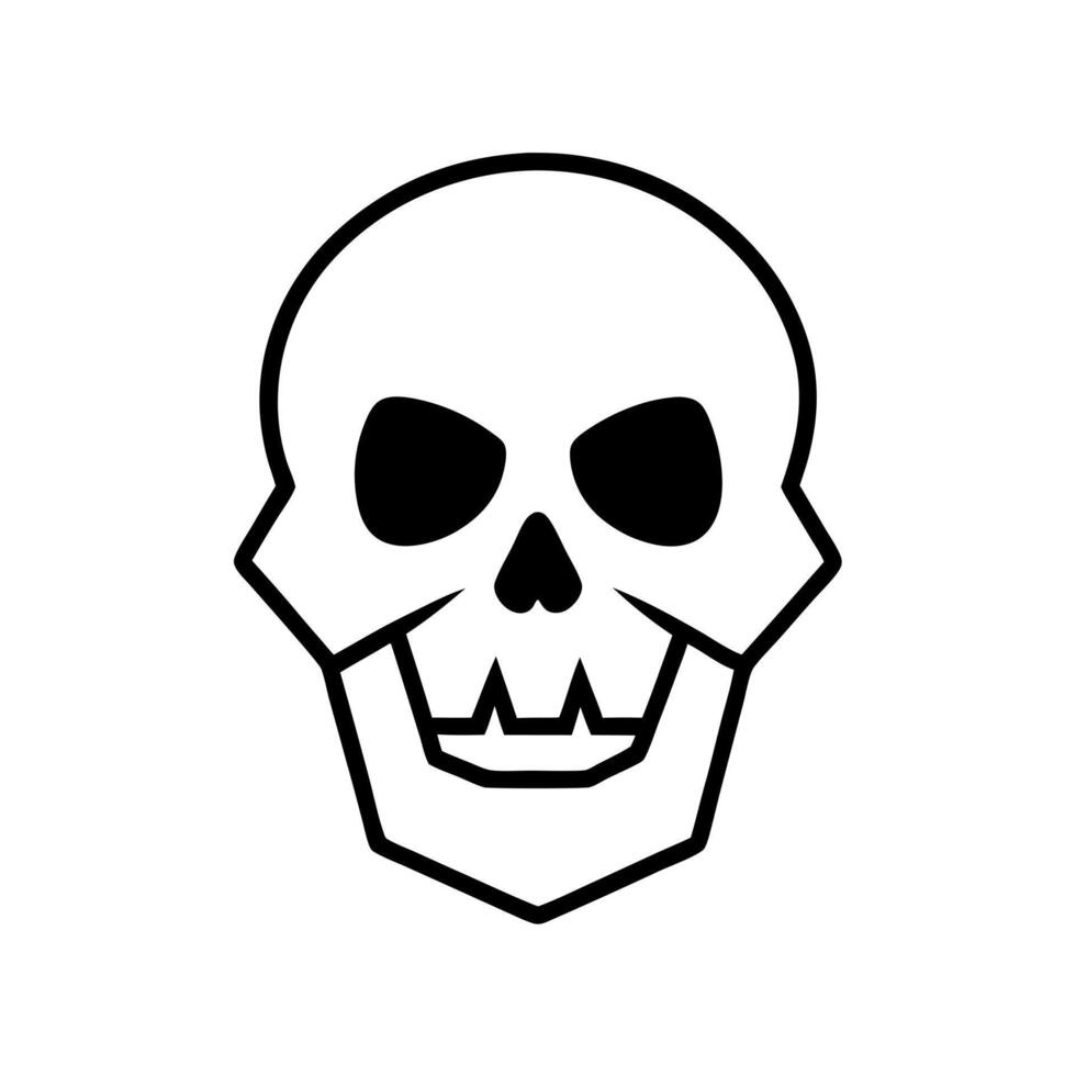 minimalistic black skull logo, illustration line art vector