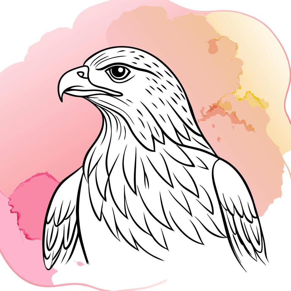 an ultra-minimal and clean lines illustration of a delicate and ethereal eagle with a soft, pensive vector