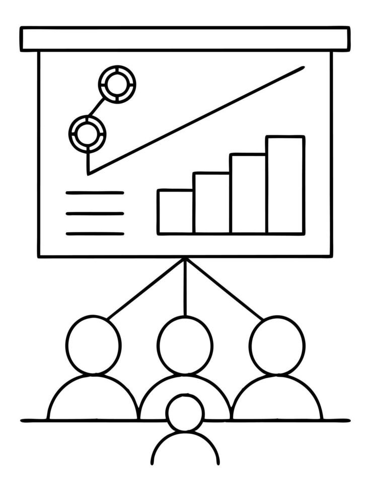 conclusion of the presentation, illustration line art vector
