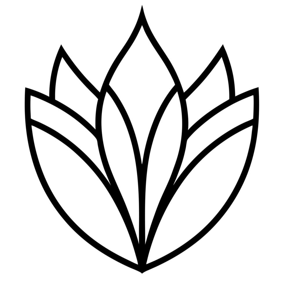 a modern, abstract icon of a tulip, using smooth curves and bold colors, illustration line vector