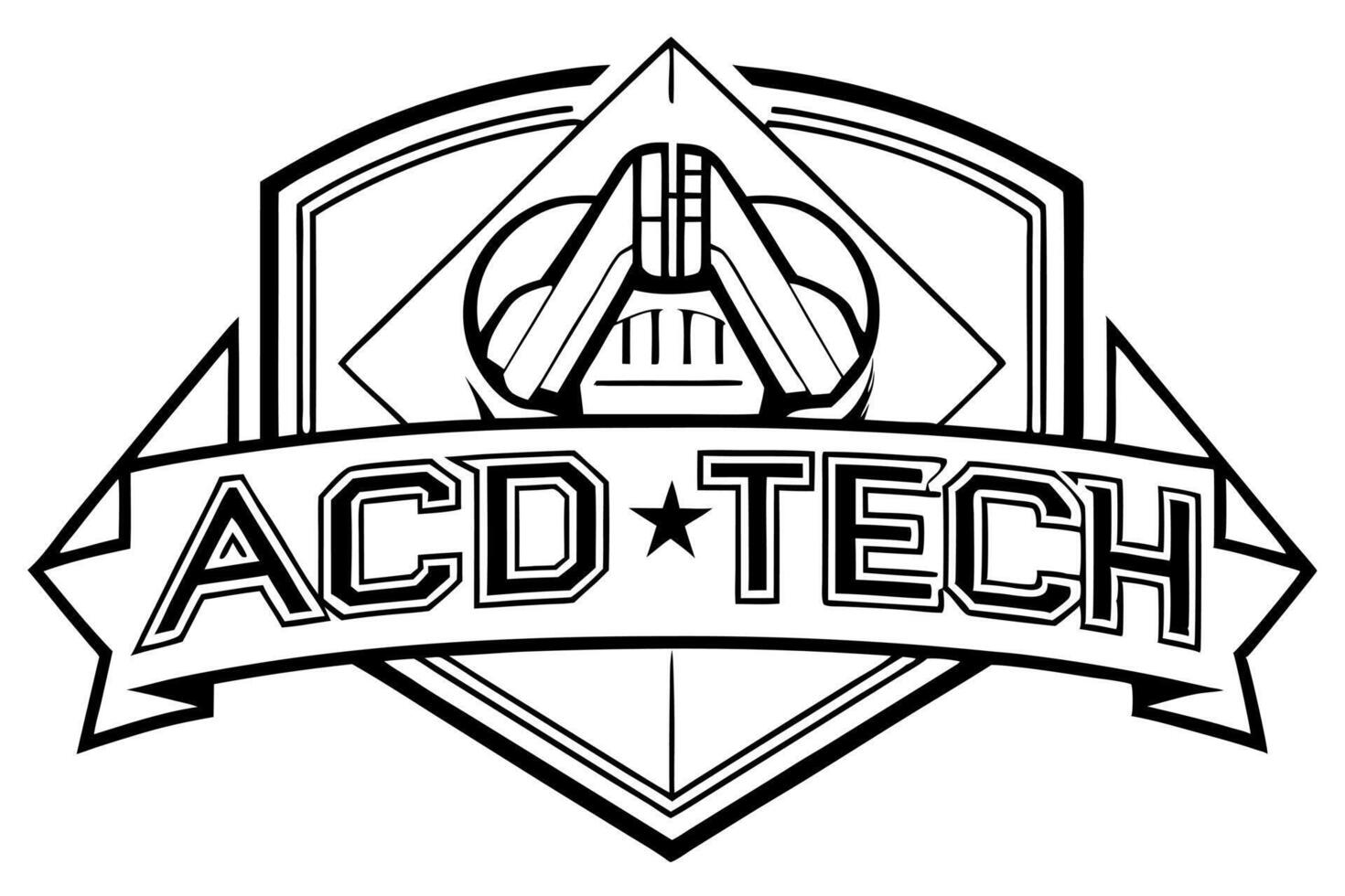 design a logo a gaming company the name is acdtech, illustration line art vector
