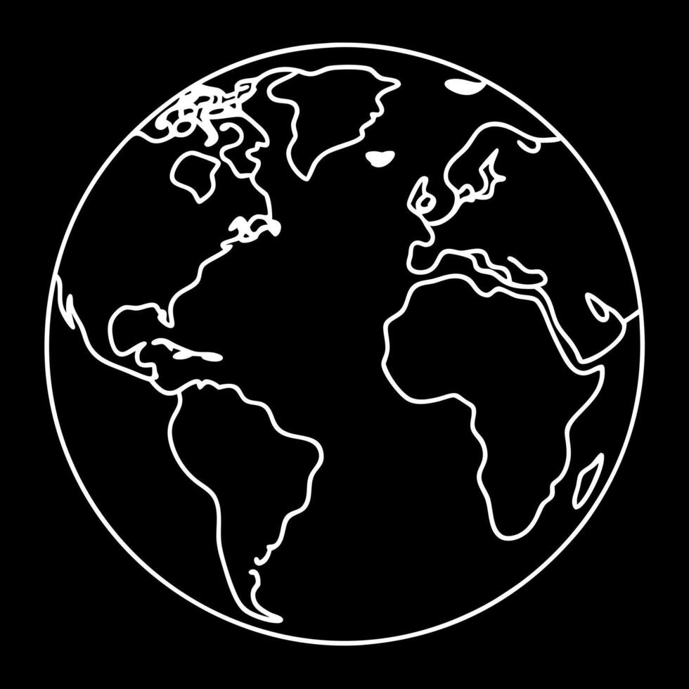 earth, illustration line art vector