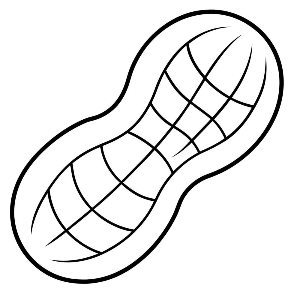 3d rendering of dynamic peanut silhouette beautiful line art, illustration line art vector