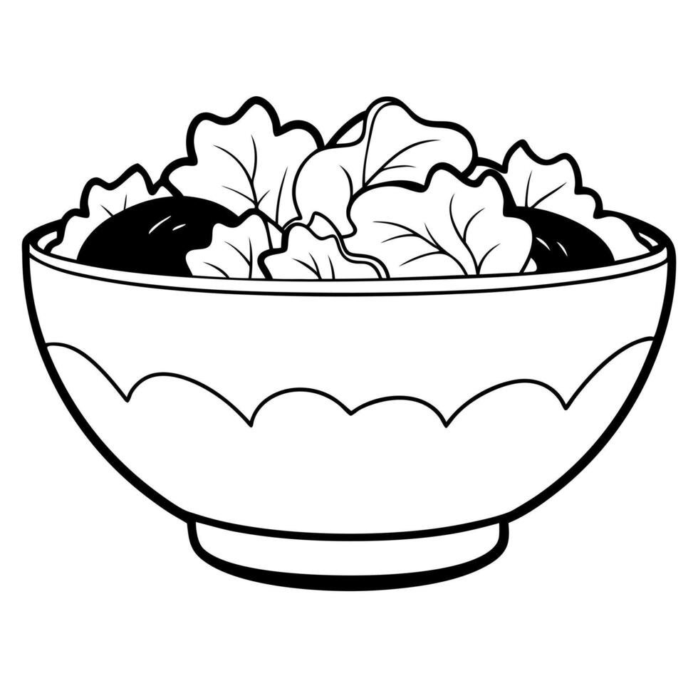 salad, illustration line art vector