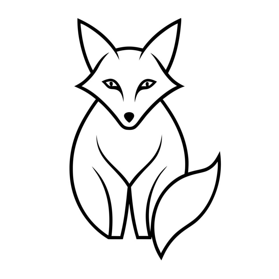 logo fox, illustration line art vector