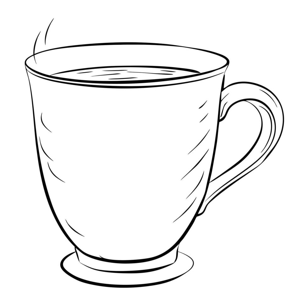 cup, illustration line art vector