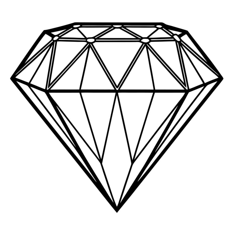diamond, illustration line art vector